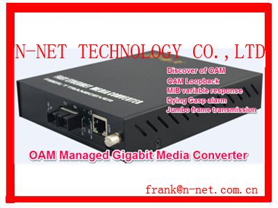 OAM Managed Gigabit Ethernet Fiber Optic Media Converter NT-LM106