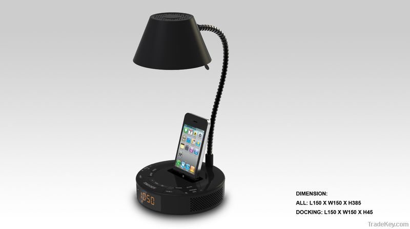 LED table lamp with ipod speaker