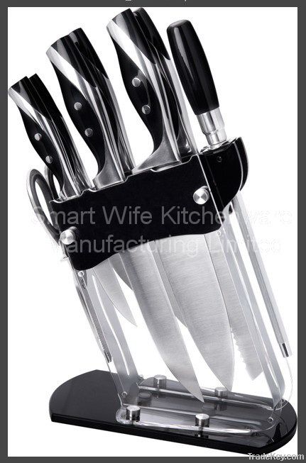 Durable stainless steel kitchen knife block set