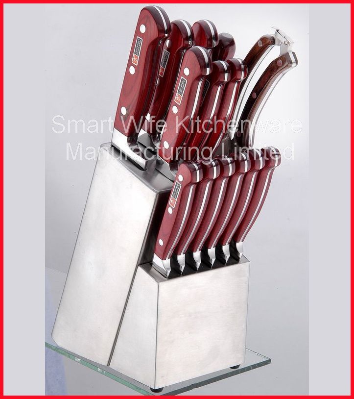 Long last sharpness block knife stainless steel kitchen set