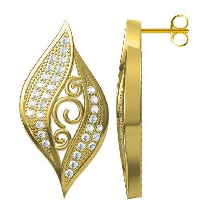 High Quality Platinum/Gold Plated Micro Pave Setting Jewelry Silver Earrings