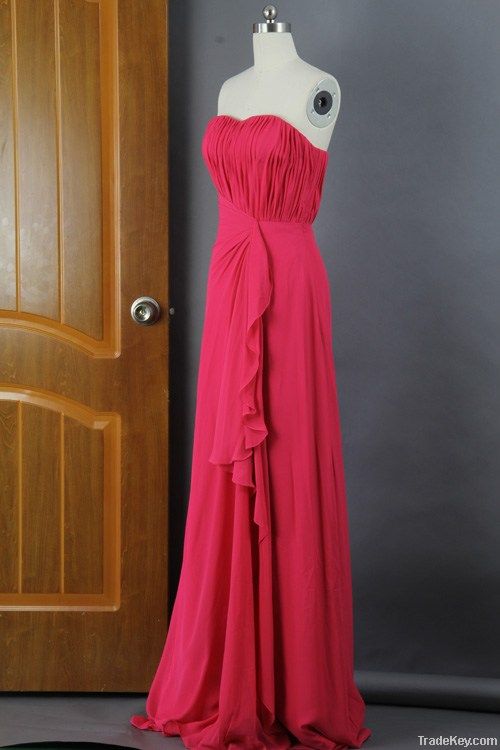 Sheath Sweetheart Floor-length Chiffon Evening Dress