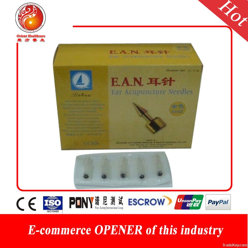 Ear Acupuncture Needles With Gold/Silver Coated CE