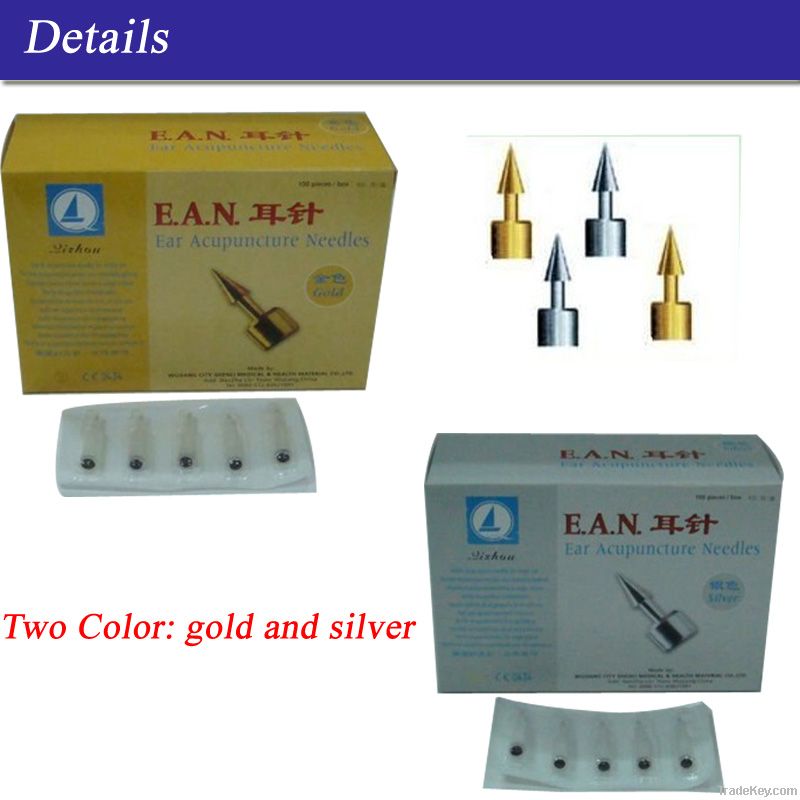 Ear Acupuncture Needles With Gold/Silver Coated CE