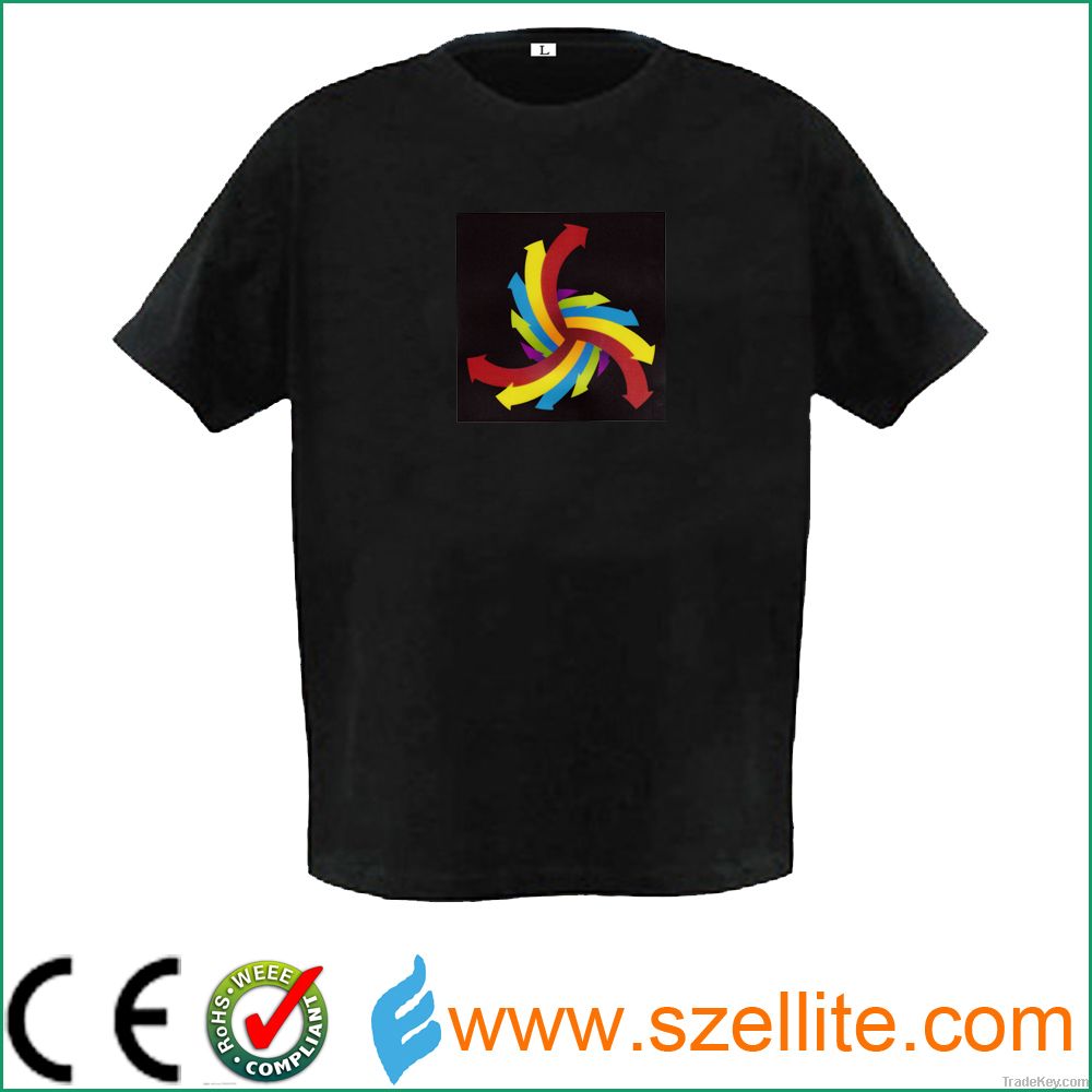 China leading quality sound and music activated el t shirt