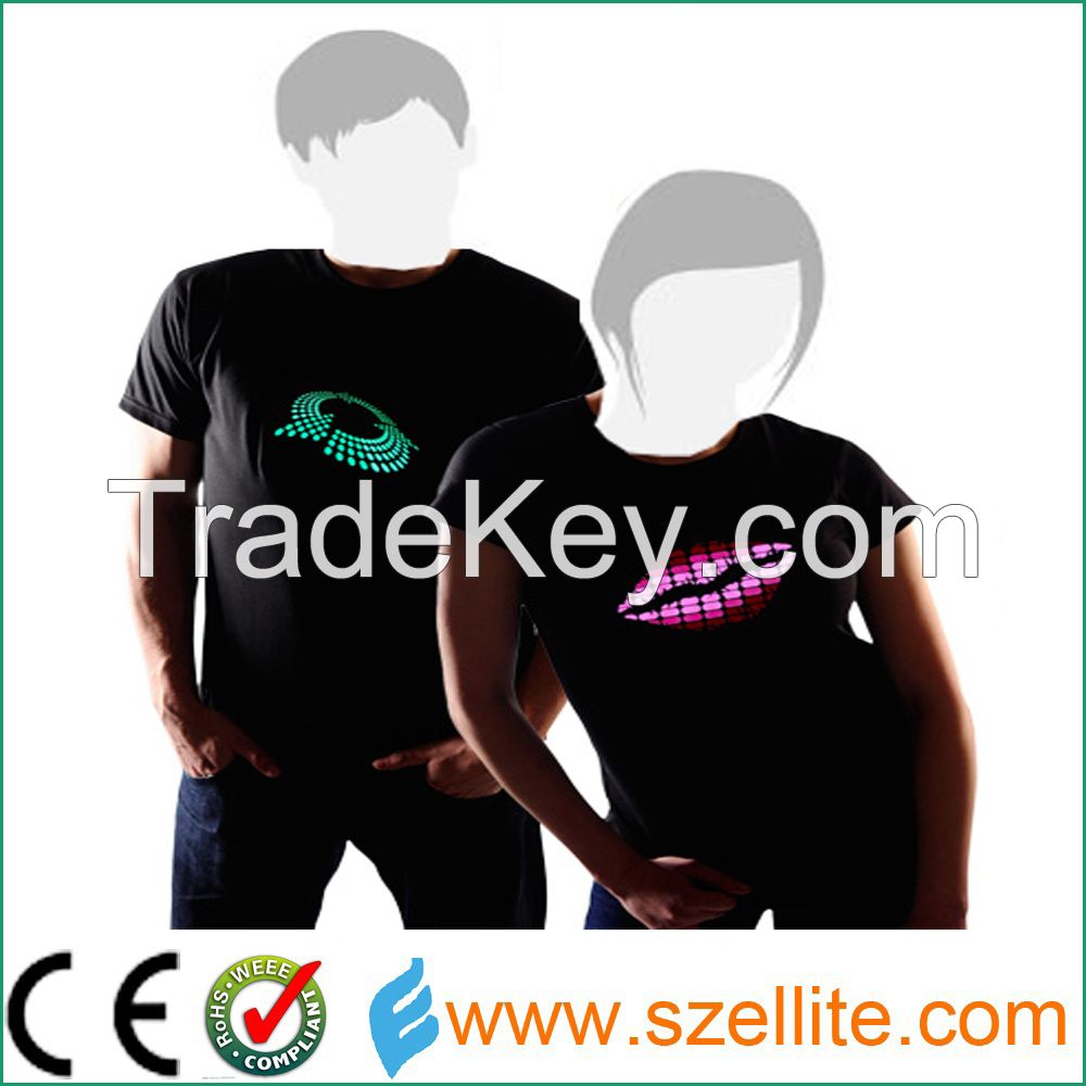 custom light up led equalizer t-shirt