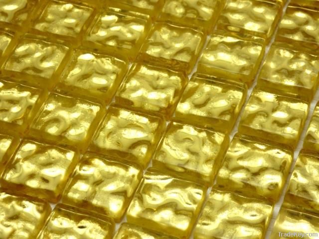 Gold glass mosaic tile