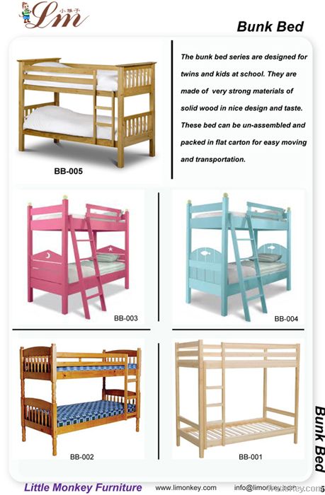 wooden bunk bed