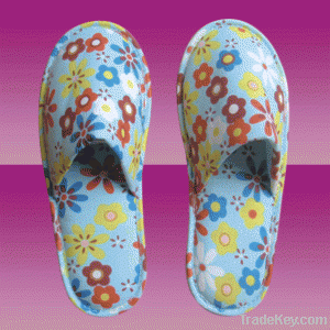 indoor colorful print flower fabric slipper