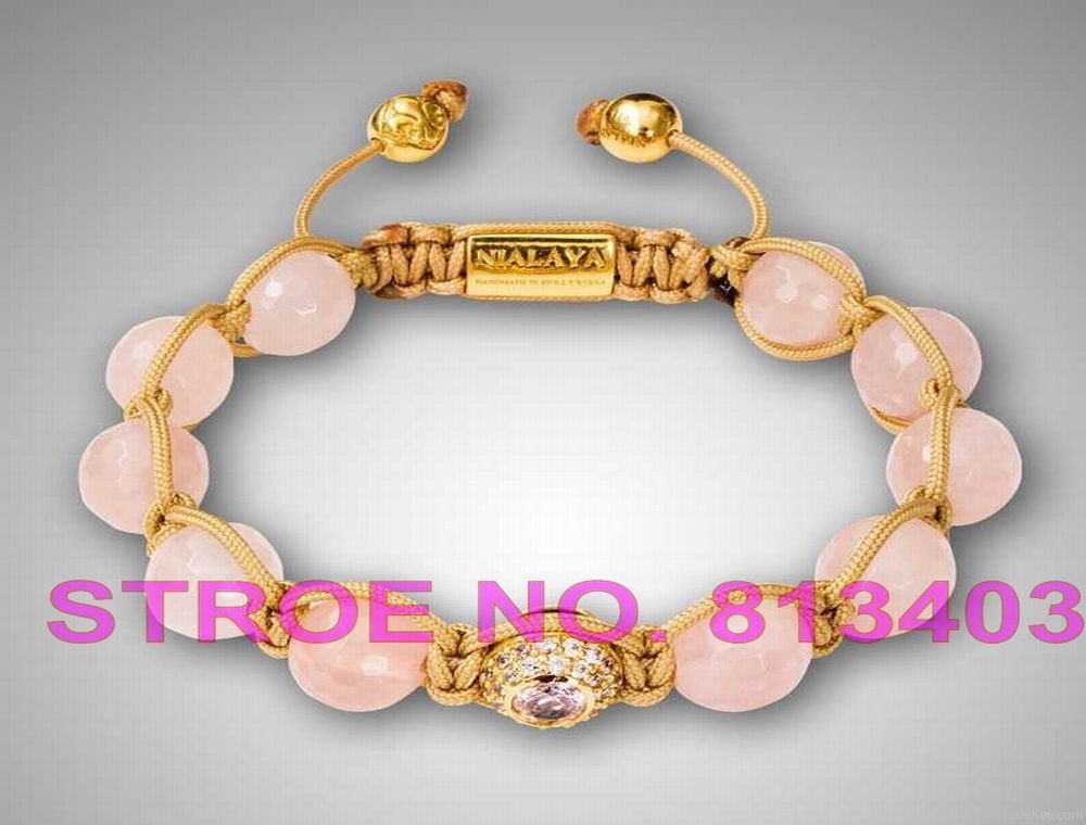 Shamballa Bracelet Women's Fashion Stle Jewelry Pink Shiny Crystal AFX