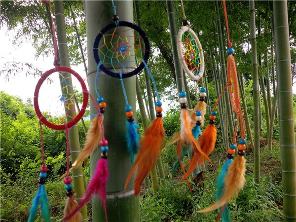 Dream Catcher Decor Korean Dramas Inheritors Lace Dream Catcher Ring Bell Wind Chime 11cm DIA Home Decorations Party Car Decor