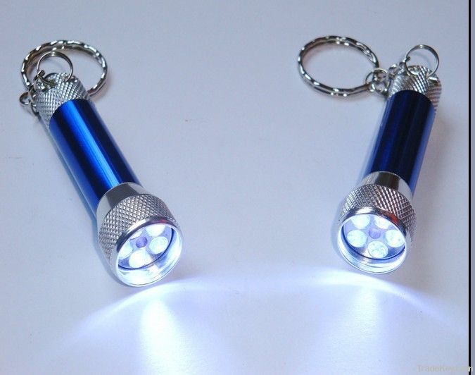 LED flashlight with keychain