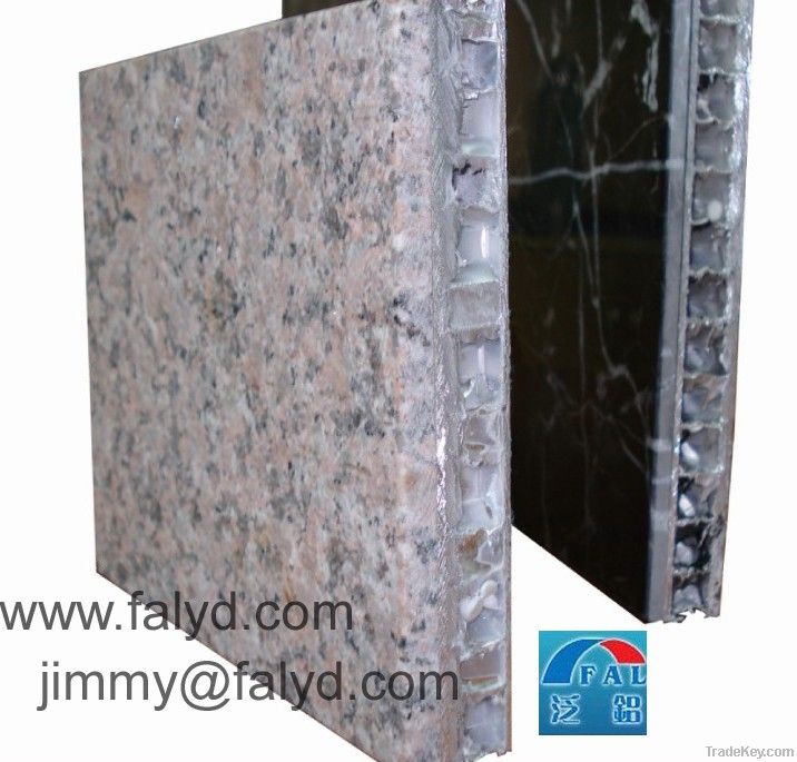 Aluminum honeycomb panel with Marble