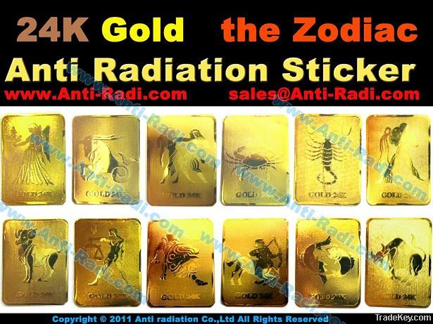 24K Gold Zodiact Anti Radiation Sticker