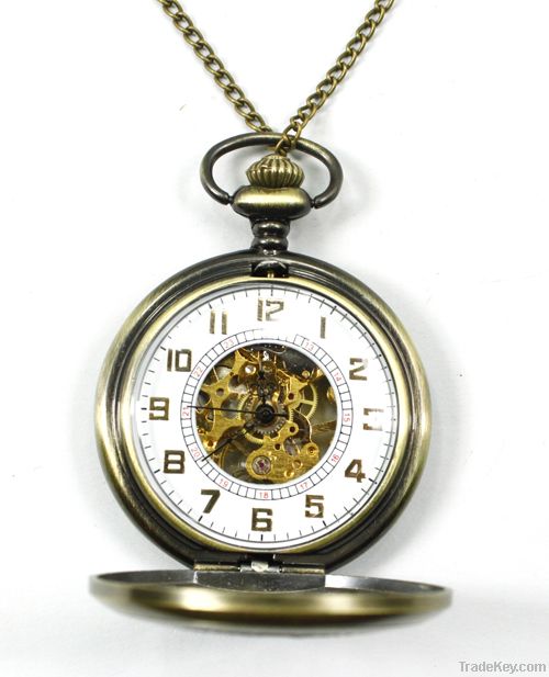 vintage hollow pocket watch necklace