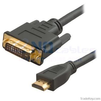 HDMI Male to DVI 24+1 Male Cable