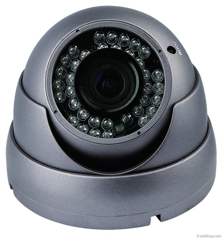 QF-802D Color CCD Day and Night Varifocal Lens IR Dome Security Camera