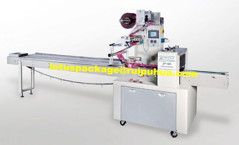Bread bagel plastic film flow-wrapping machine for granular products