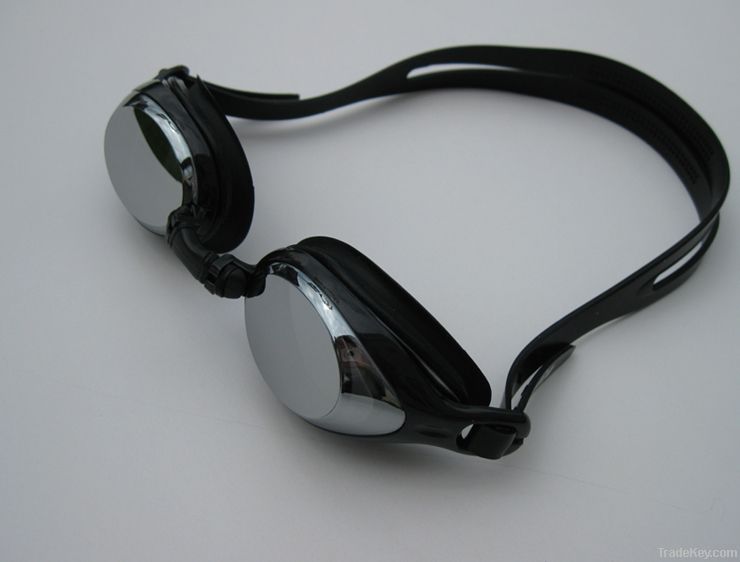 Silicone Swimming Goggles With Hard Mirror Coated Lens