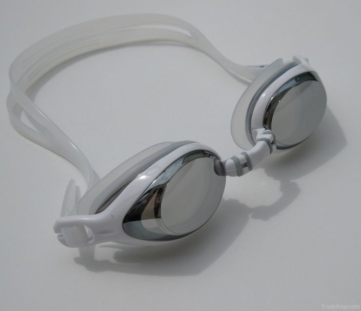 Silicone Swimming Goggles With Hard Mirror Coated Lens
