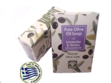 Natural Olive Oil Soaps with Lavender & Honey in carton box 100 gr.