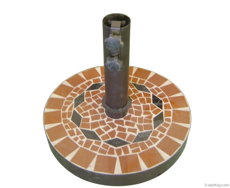 Ceramic mosaic parasol base