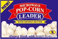 Unique microwave popcorn with pure coconut oil.