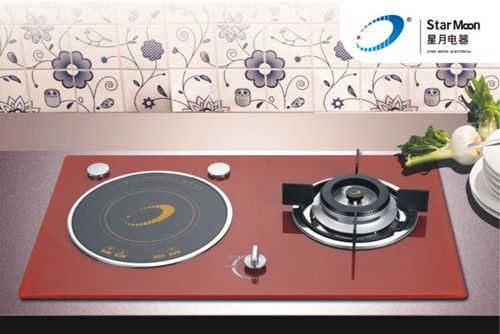 Gas stove with portable induction cooker
