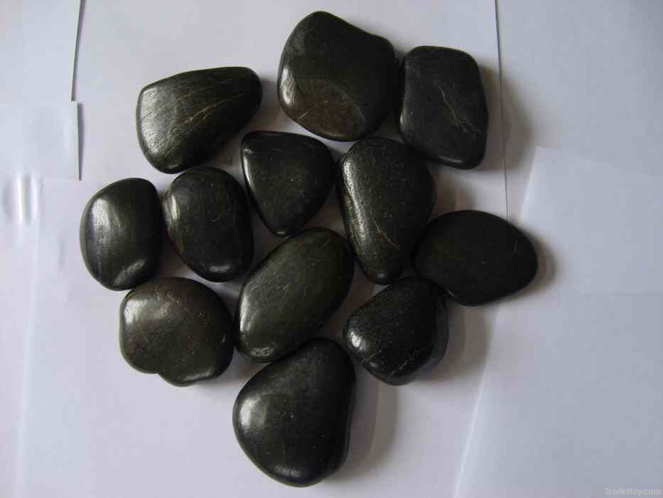 Black Polished pebble stone