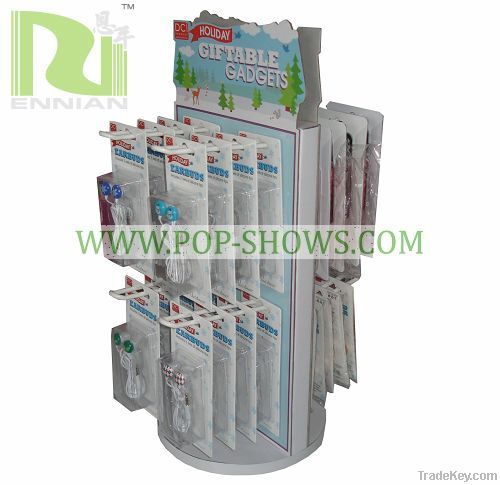 Supermarket Shelves Paper Spinner Stand With Hooks