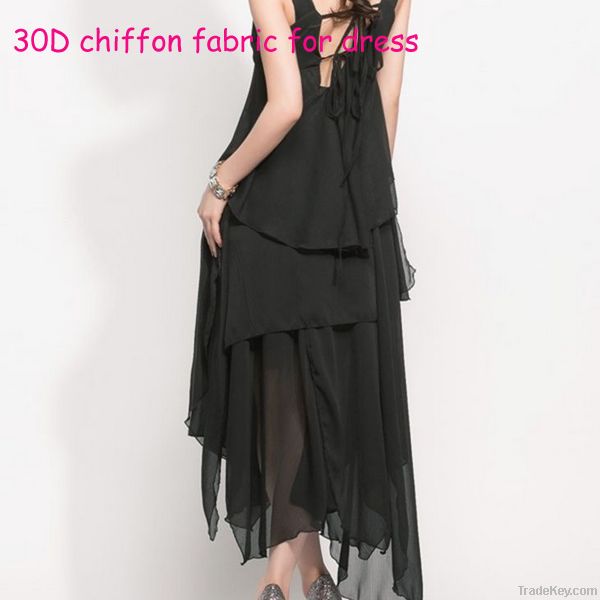 100% polyester 30D soft chiffon fabric for dress