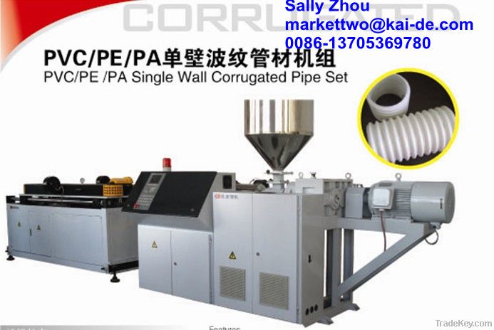 PVC single wall corrugated pipe extruder