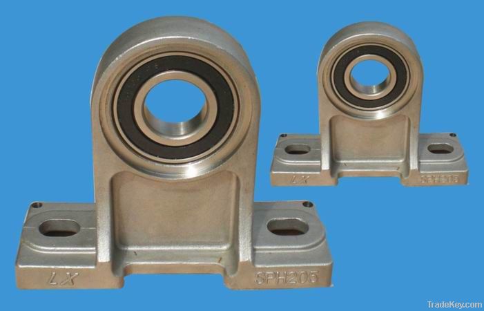 Stainless steel pillow block housing and bearing
