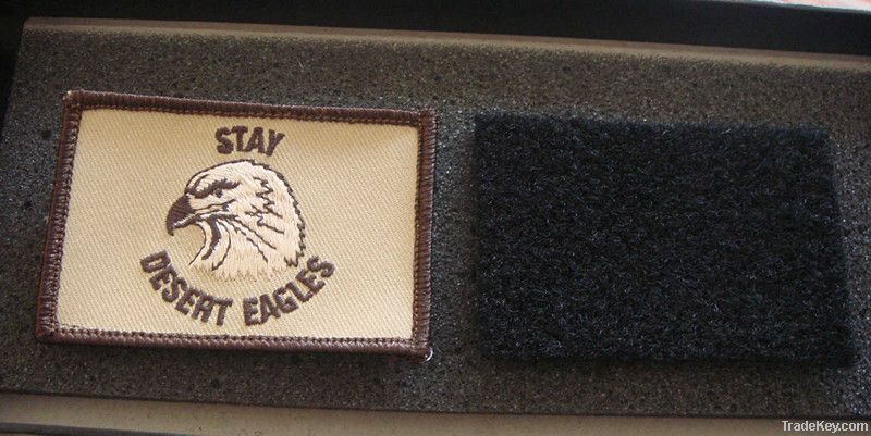 CUSTOM EMBROIDERY WITH VELCRO BACKING , PATCH