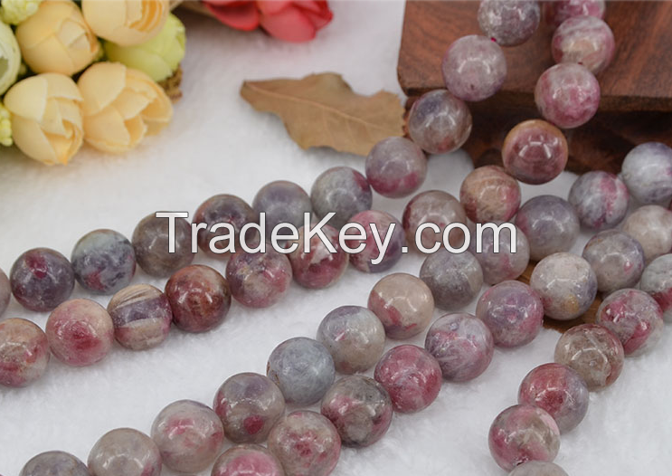 Factory price nature gemstone polish red tourmaline beads