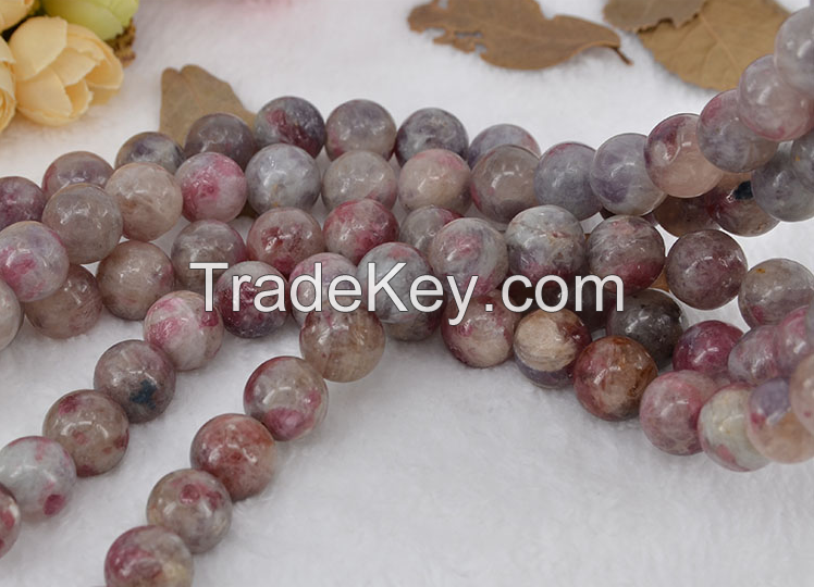 Factory price nature gemstone polish red tourmaline beads