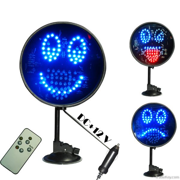 12V 15.5cm fashion led smile sign for car with smile, cry and blink ima