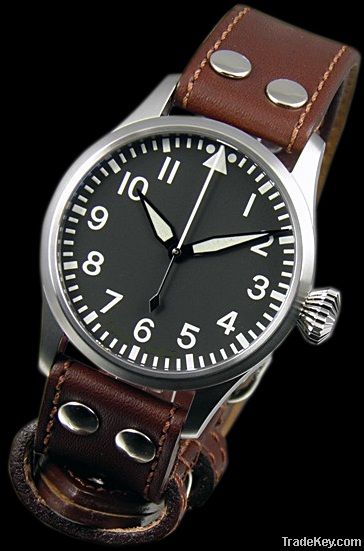 pilot watches men watches real leather strap watches hot selling watch