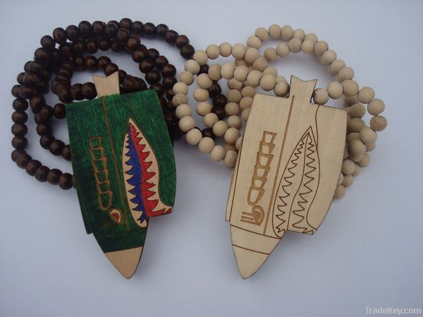 wood pandent, hip hop necklace with pendant