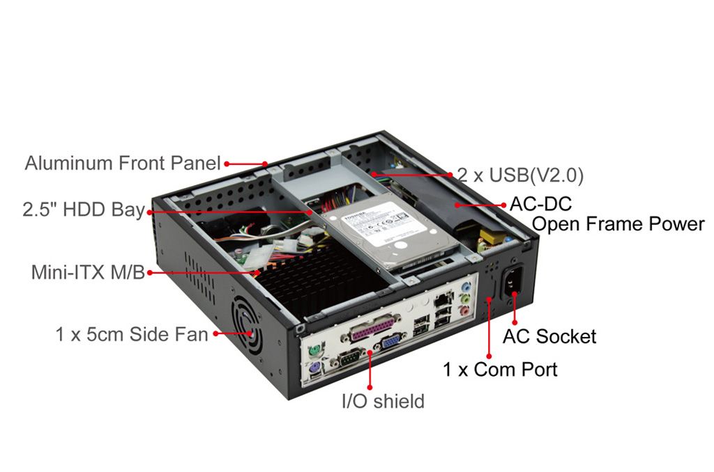 GA677 mini-ITX Case for Digital Signage