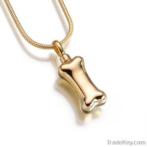 GOLD PATED DOG BONE CREMATION JEWELRY