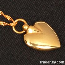 GOLD PLTED HEART CREMATION JEWELRY