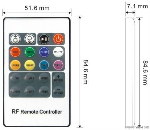 Aluminum20-keys RF RGB LED controller