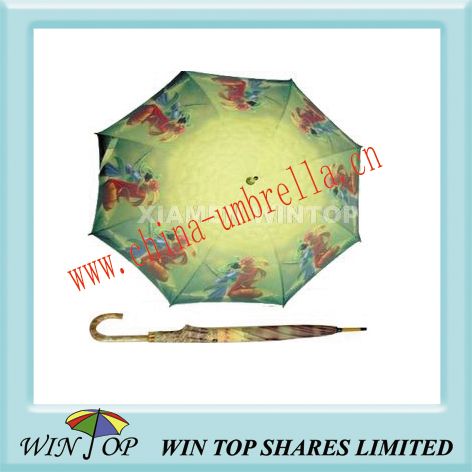 Manual Wooden Heat Transfer Craft Umbrella