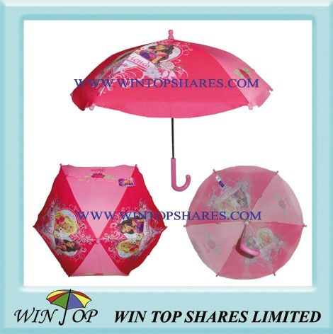 18 inch Princess design fiberglass Child Umbrella