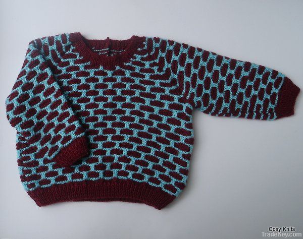 Blue and Burgundy Pullover