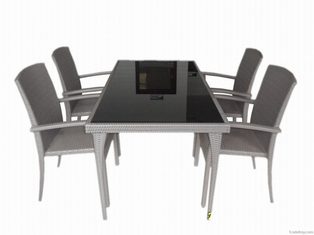 Rattan meeting table set