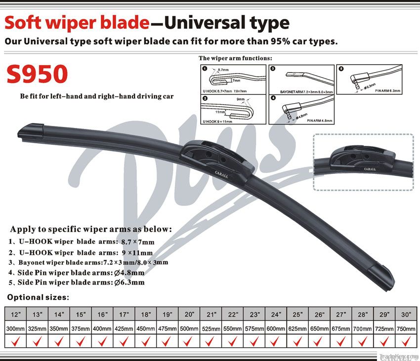 auto parts accessories universal soft windshield wiper blade