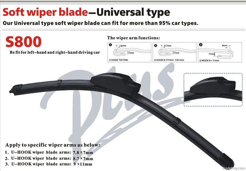 Universal windshield soft wiper blade (S800)