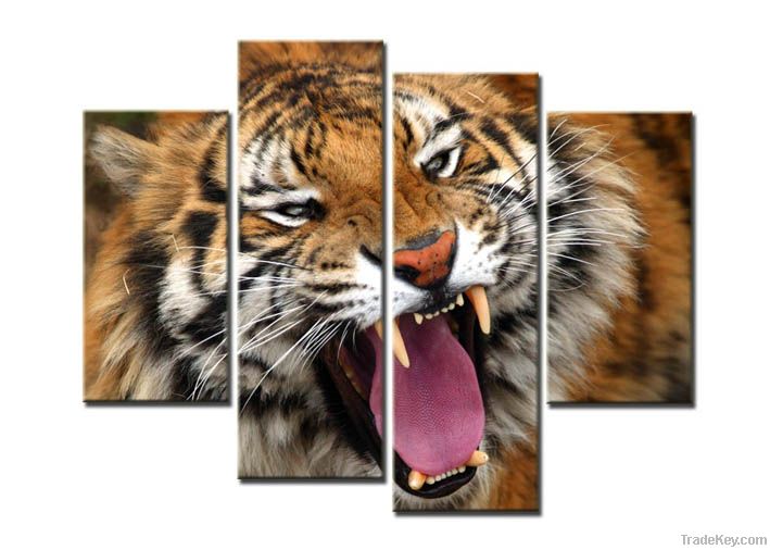 Angry tiger canvas print